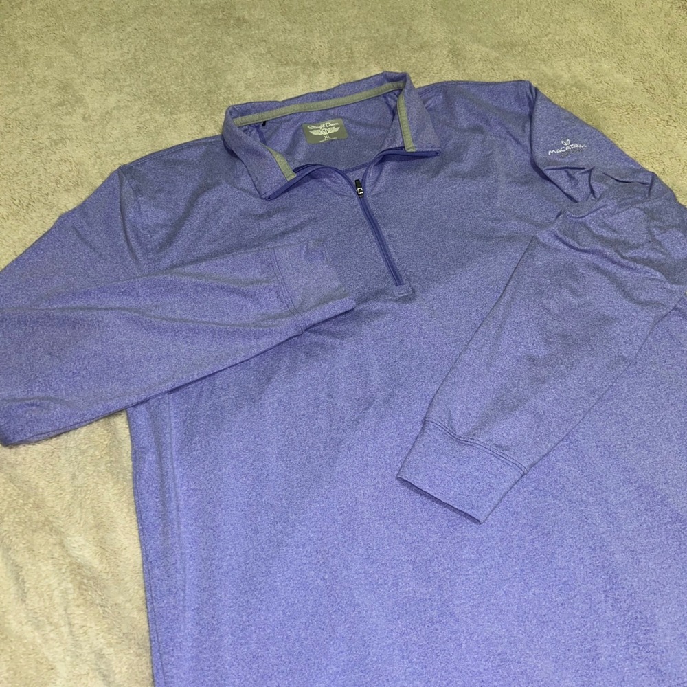 Straight Down 1/4 Zip Pullover Mens XL Purple Macatawa Golf Club Heathered